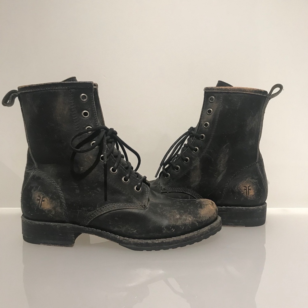 Frye Distressed Combat Boot